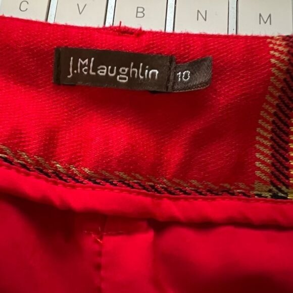 J. McLaughlin Red Plaid Tartan Hattie Jacquard Pants Women's Size 10 New without - Picture 11 of 11